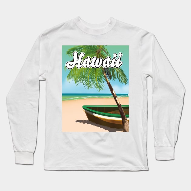 Hawaii Tropical Beach Long Sleeve T-Shirt by nickemporium1